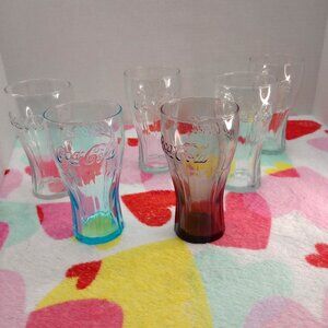 Vintage Libbey Coca-Cola Glasses Multicolor 16oz Set Of 6 (3 Colors)